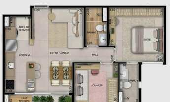 Imagem 5: Apartamento à venda com 59,00m², 2 quartos sendo 1 suíte no Setor Bela Vista