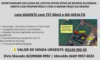 Imagem 4: Urgente: Lote Gigante 737,50m2 no Sitios de Recreio Alvorada. No Asfalto. Direto c/ Dono