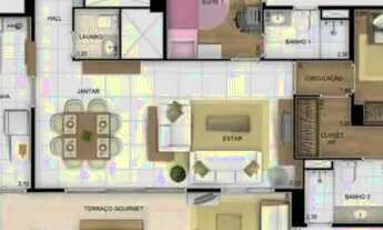 Imagem 2: Apartamento para alugar com 128m², 3 suítes e 2 vagas