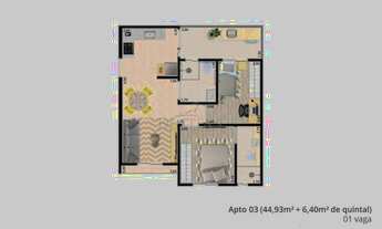 Imagem: Apartamento de baixo custo com Elevador