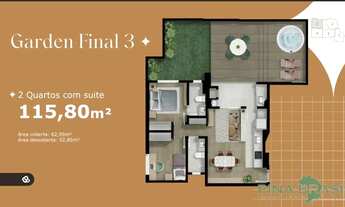 Imagem 2: Apartamento Garden para Venda em Curitiba, Tingui, 2 dormitórios, 1 suíte, 2 banheiros, 1