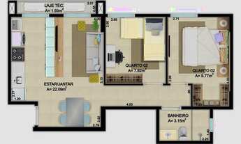 Imagem 3: Guara 2 quartos com porcelanato e lazer semi completo