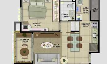 Imagem 7: APARTAMENTO 45m² 1 QUARTO VARANDA 1 GARAGEM INFRA VENDE ITAIGARA