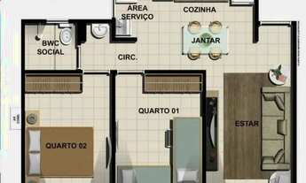 Imagem 7: Apto p alugar cond Sítio Viver3 todo no Porcelanato 700 taxas inclusas