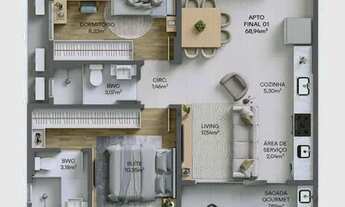 Imagem 2: Apartamento à venda, 2 quartos, 1 suíte, 1 vaga, Vila Operária - Itajaí/SC