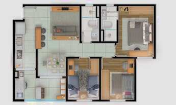 Imagem 2: Apartamento para venda tem 75 metros quadrados com 3 quartos em Dois Córregos - Piracicaba