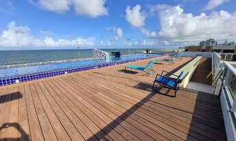 Imagem: Flat mobiliado de frente para o mar, em