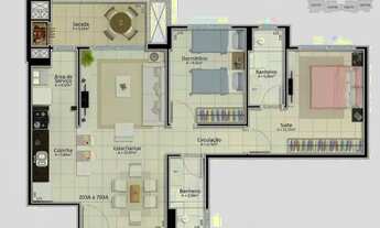 Imagem 2: Belíssimo Apto de 2 quartos com suíte, 2 garagens e estrutura completa. Veja as Fotos!!!