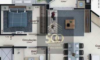 Imagem 6: Apartamento com 2 dormitórios à venda, 82 m² por R$ 530.000,00 - Campinas - São José/SC