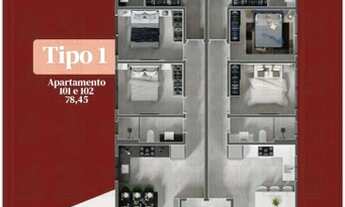 Imagem 2: Apartamento com 3 dormitórios à venda, 83 m² por R$ 380.000 - Itacolomi - Balneário Piçarr