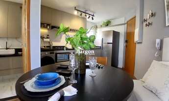 Imagem 4: Apartamento quarto e sala mobiliado equipado e decorado, com 1 vaga coberta e privativa, d