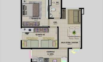 Imagem 4: APARTAMENTO NOSSA SENHORA DO SOCORRO COND HORTO SÃO BRAZ EM NSA SRA DO SOCORRO