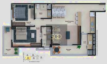 Imagem 7: Apartamento com 2 dormitórios à venda, 82 m² por R$ 530.000,00 - Campinas - São José/SC