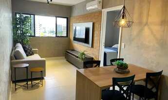 Imagem: Quarto e sala de alto padrão. Mobiliado