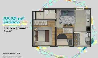 Imagem 7: Apartamento à venda em Osasco, km 18, com 1 suíte, com 33 m², Condomínio Station 2