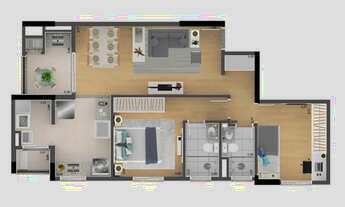 Imagem 3: Apartamento 2 dormitórios com Varanda Gourmet, Zona Sul