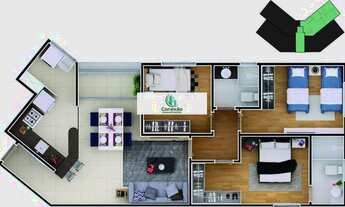 Imagem 2: Apartamento de fundos com 03 quartos no bairro Itapoã