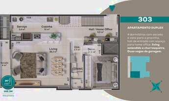 Imagem 3: Apartamento Novo na Planta, 4 Dormitórios (1 Suíte), Cachoeira do Bom Jesus, Florianópoli