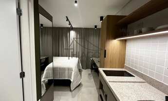 Imagem 7: Studio novo com sacada e mobiliado de 25m² para locação, localizado no coração do bairro A