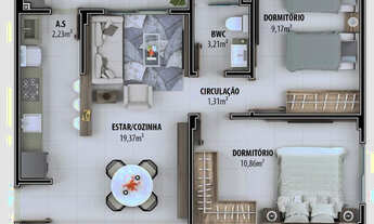 Imagem 3: Apartamento 2 quartos, Residencial Mirante da Boa Vista