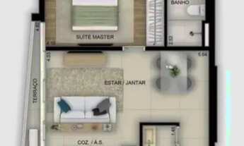 Imagem 2: GYRO O2 Apartamento com 1 Quarto(s) e 1 banheiro(s) à Venda, 43 por R$ 415.000 no setor Se