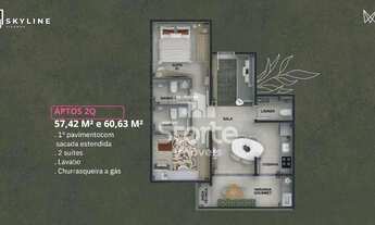 Imagem 4: Apartamento com 2 suítes e lavabo à venda, 57,42m² e 60,63m² sendo a partir de R$ 499.554