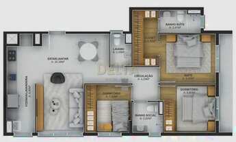 Imagem 2: Apartamento com 3 dormitórios à venda, 85 m² por R$ 630.000,00 - Vila Rosa - Novo Hamburg