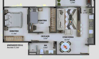 Imagem 5: Apartamento 2 quartos, Residencial Mirante da Boa Vista