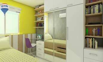 Imagem 2: Apartamentos com varanda, sala (estar/jantar), 2 quartos, banheiro, cozinha e área de serv