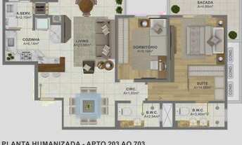 Imagem 7: Apartamento com 2 dormitórios à venda, 88 m² por R$ 557.770,16 - Kobrasol - São José/SC