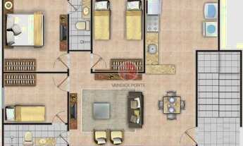 Imagem 4: Apartamento com 3 dormitórios para alugar, 70 m² por R$ 1.490,00/mês - Cidade dos Funcioná