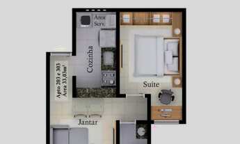 Imagem 7: Vendo Apartamentos com 1 ou 2 Quartos no Altiplano Nobre