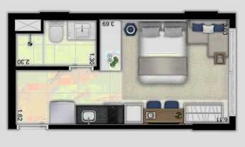 Imagem 4: Studio pronto para morar na melhor localização do Paraíso