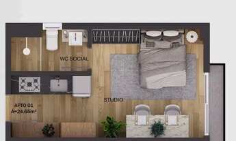 Imagem 6: Flat à venda 1 quarto 1 banheiro Intermares Cabedelo