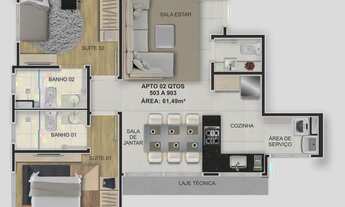 Imagem 6: Apartamento à venda no Dopodomani com 3 quartos e 85m²