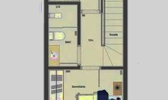 Imagem 6: Sobrado para venda possui 70 metros quadrados com 2 quartos