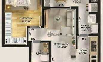 Imagem 3: Apartamento com 1 dormitório à venda, 46 m² por R$ 464.000 - Ecoville