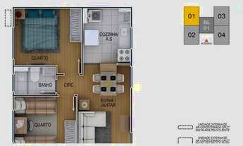 Imagem 2: Apartamento para Venda - 66.34m², 2 dormitórios, 1 vaga - Restinga