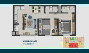 Imagem 3: Apartamento com 2 dormitórios à venda, 46 m² por R$ 200.372,00 - Fazenda Velha - Araucária