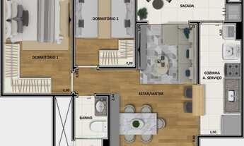 Imagem 3: Apartamento com 02 dormitórios - Pronto para morar - Carpe Diem