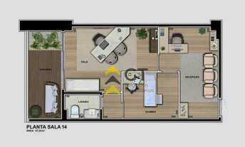Imagem 7: Sala, 95 m² - venda por R$ 1.133.900,00 ou aluguel por R$ 5.900,01/mês - Metropolitan Med