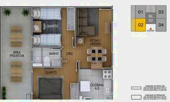 Imagem 4: Apartamento para Venda - 66.34m², 2 dormitórios, 1 vaga - Restinga