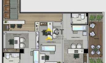 Imagem 2: Sala, 95 m² - venda por R$ 1.133.900,00 ou aluguel por R$ 5.900,01/mês - Metropolitan Med