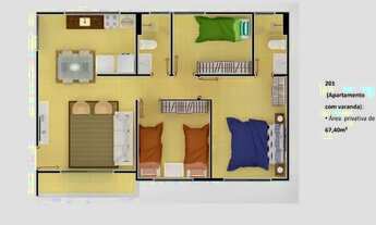 Imagem 6: Villagio Di Maria - Apto 3/4 com suíte de 67,42 m², porcelanato, 1 vaga por 225.000,00