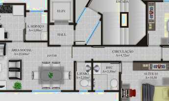 Imagem 6: Apartamento com 3 Suites - 3 Vagas - Sacada com Churrasqueira - Rua reta pro mar