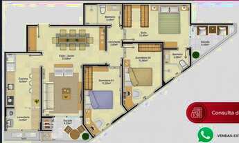Imagem 2: Apartamento para venda tem 97 metros quadrados com 3 quartos em Itaguaçu - Florianópolis