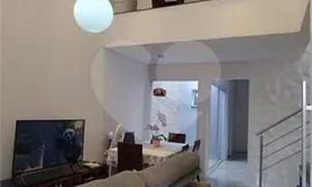 Imagem 6: Indaiatuba - Casa Condomínio Park Real 109 m2 - Sala com pé direito duplo 6m com Mezanino