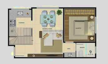 Imagem 2: Cobertura à venda, 1 quarto, 1 vaga, Sagrada Família - Belo Horizonte/MG