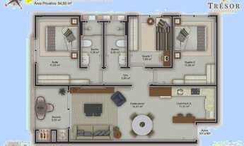 Imagem 7: Apartamento 3 dormitórios sendo uma suíte - Jardim Eldorado - Palhoça