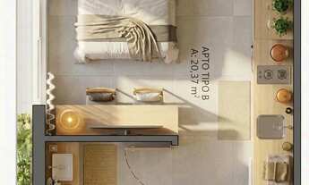 Imagem 10: Studio de 23.58m² no bairro Alto da Glória, com 1 quarto e 1 banheiro